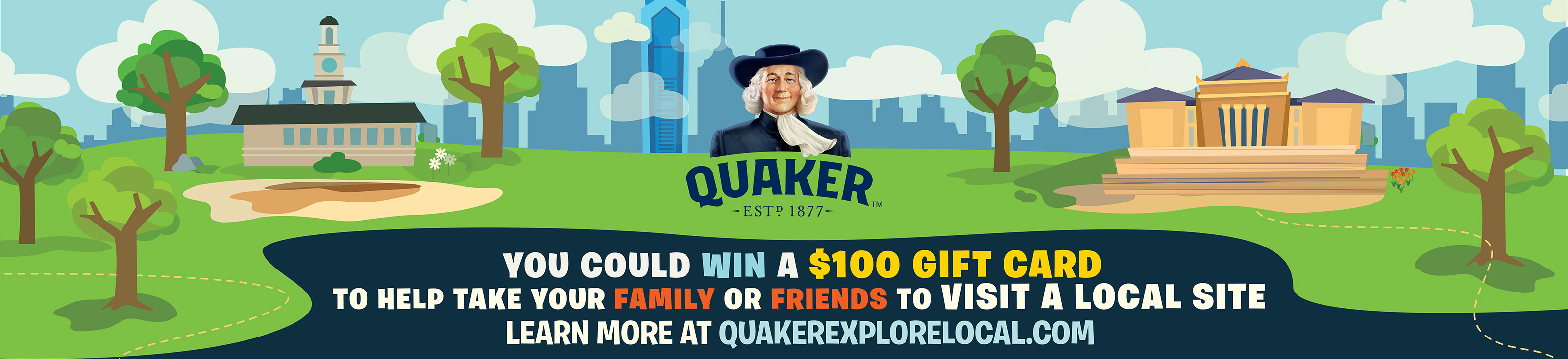 YOU COULD WIN A $100 GIFT CARD TO HELP TAKE YOUR FAMILY OR FRIENDS TO VISIT A LOCAL SITE LEARN MORE AT QUAKEREXPLORE.com